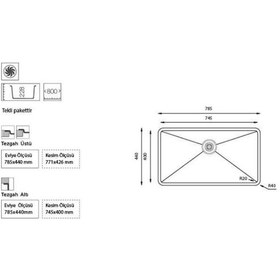 Resim Ukinox Me 745 Tezgah Altı Paslanmaz Çelik Mutfak Eviyesi 