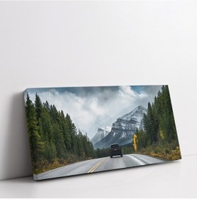 Resim Dağ Yolu Panoramik Yatay Kanvas Tablo 