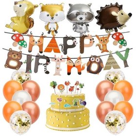 Resim Hayvan Doğum Günü Süslemeleri, Doğum Günün Kutlu Olsun Afişi, Lateks Ve Konfeti Balonları, Hayvan Balonları, Cupcake Süsleri, Erkek Çocuklar İçin Balon Doğum Günü Süslemeleri Ve Çok Renkli 