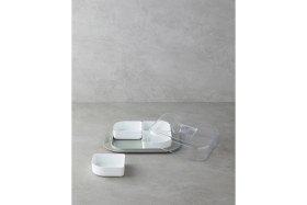 Resim Feyza Design Yeşil Plastik 4 Bölmeli Kahvaltılık, 26X23 Cm, Pratik ve Şık Tasarım 