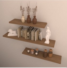 Resim Rafkestir 3 Lü Raf Set ( 75 - 55 - 35 ) Kafkas Meşe ( Mat ) 