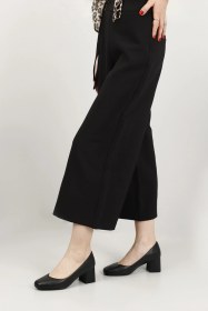 Resim Gönderi(R) Gönderi R Kadın Siyah Küt Burun Orta Kalın Topuklu Hakiki Deri Ayakkabı Gdza13424226 siyah 