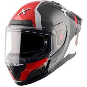 Resim Axor Saber Spark Dull Ece 22.06 Kapalı Kask Beyaz - Kırmızı - Siyah 