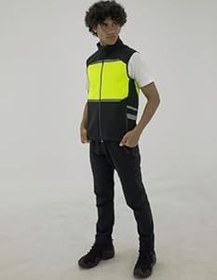 Resim Longberg Motosiklet Ve Iş Güvenliği Yeleği Reflektörlü Softshell siyah-sarı M 
