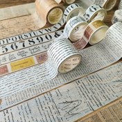 Resim 1 Rulo 8 Metre Retro İngiliz Gazete Harf Numara Günlük Washi Bant Edebiyat DIY Arka Plan Dekorasyon Koleksiyon Malzeme Bant 