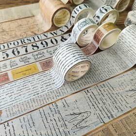 Resim 1 Rulo 8 Metre Retro İngiliz Gazete Harf Numara Günlük Washi Bant Edebiyat DIY Arka Plan Dekorasyon Koleksiyon Malzeme Bant 