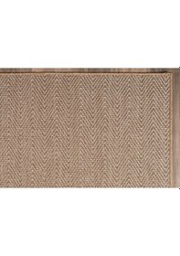 Resim Srz-0503 Jüt Tabanlı Hasır Dokuma Örme Bohem Antialerjik Halı Kilim Balık Sırtı Kahverengi - Krem 