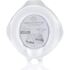Resim Potette Premium Portatif Katlanabilir Bebek Lazımlık ve Tuvalet Adaptörü Combo Paket (Beyaz) 