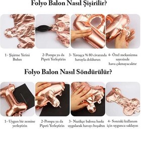 Resim 1 Rose Gold Rakam ve Kral Tacı Folyo Balon Doğum Günü Parti Kutlama Seti 