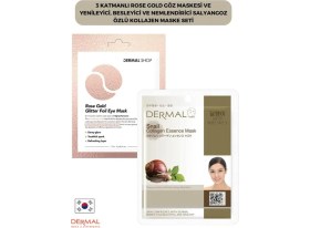 Resim Peri Store Dermal 3 Katmanlı Rose Göz Maskesi ve Yenileyici, Besleyici ve Nemlendirici Salyangoz Özlü Kolajen Mas 