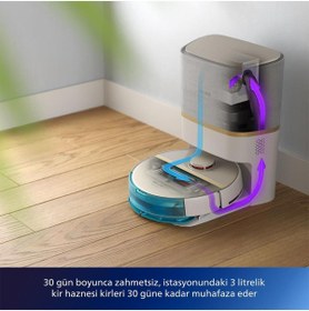 Resim Philips 5000Pa HomeRun 7000 Serisi Aqua İstasyonlu robot, Halı tanıma +Titreşimli Mop 