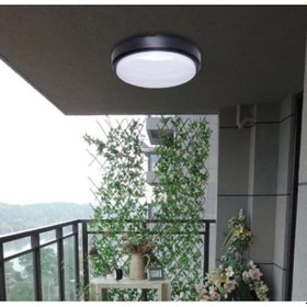 Resim Balkon Lambası Teras Lambası Artos 15w Yuvarlak Siyah Banyo Lambası 6400k Beyaz Işık Tavan Lambası 