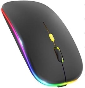 Resim iPad 11. Nesil A16 2025 11" Tablet İçin Uyumlu RGB LED Işıklı Bluetooth+2.4Ghz Kablosuz Şarjlı Mouse 