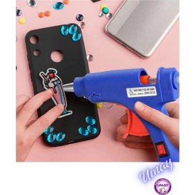 Resim Anahtar Korumalı 20W Sıcak Silikon Tabancası + 10 Adet 7mm Ince Mum Silikon 15 cm Hediyeli 