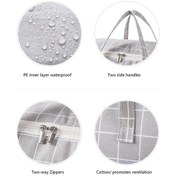 Resim Tongxida Pamuklu Keten Çizgili Toz Geçirmez Yatak Örtüsü Ve Yastık Saklama Çantası - Büyük Boy 