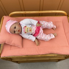 Resim İndirimli Ürün - Alt Açma Matı ve Yastık - Çift Taraflı - Retro 