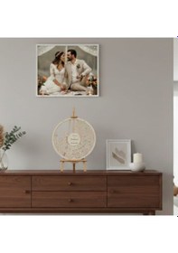 Resim Düğün-nişan Misafir Hatıra Anı Kutusu Yuvarlak Şeffah Pleksi 50 Cm Şövale+yazı Kalemi Hediyeli 