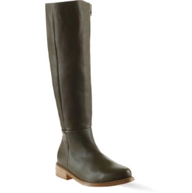 Resim Bueno Shoes Haki Deri Kadın Düz Çizme 01wt5305 