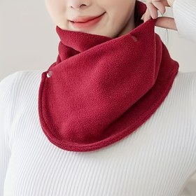 Resim Kadınlar İçin Şık Bordo Boyunluk - Kışlık Termal Rüzgar Geçirmez Esnek Olmayan Tasarım, Bisiklet, Akşam Gezileri ve Soğuk Hava Koşulları için Yumuşak Atkı, Stil Sahibi Boyun Örtüsü, El İşi 