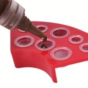 Resim 8 Delikli Plastik Mürekkep Paleti, Elektriksiz Renk Karıştırma Tepsisi, Sanatçılar ve El Sanatçıları İçin Boya Tutucu Standı, Pigment Karıştırma Aracı ve Aksesuarı 