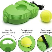 Resim 1 adet Tenis Eğitim Ekipmanı Seti, 3 Elastik Top ve Taban ile, Taşınabilir Tenis Aracı, İç ve Dış Mekan Sporları için, Yüksek Tekrar İndeksli Polimer, Unisex, Sevgililer Günü, Paskalya, Kadınlar Günü, Anneler Günü, Bağımsızlık Günü için İdeal 