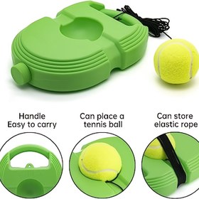 Resim 1 adet Tenis Eğitim Ekipmanı Seti, 3 Elastik Top ve Taban ile, Taşınabilir Tenis Aracı, İç ve Dış Mekan Sporları için, Yüksek Tekrar İndeksli Polimer, Unisex, Sevgililer Günü, Paskalya, Kadınlar Günü, Anneler Günü, Bağımsızlık Günü için İdeal 