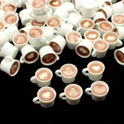 Resim 10 adet/paket Kahve Charms Reçine, Aşk Kalbi, Katmanlı Kahve Tasarımı DIY Kolye Küpe Takı Aksesuarları Kahve Severler ve Sanat Tutkunları için 