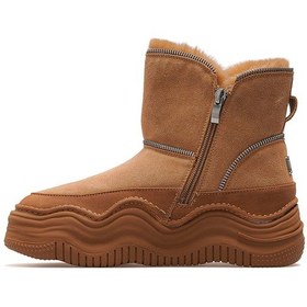 Resim Guja Kadın Nubuk Deri Kürklü Günlük Bot 25k 25k438 Z Camel Nubuk Camel Nubuk 