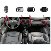 Resim Scenic - Megane 1 Kasa 1999 Sonrası Orta Ve Yan Kalorifer Havalandırma Izgara Difüzör Takımı Siyah 