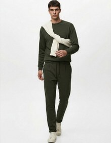 Resim Koton Normal Bel Pamuklu Regular Fit Eşofman Altı Haki 6wam40036mk Haki 