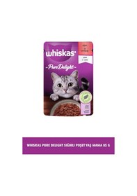 Resim Whiskas Pure Delight Pouch Sığırlı Yetişkin Kedi Maması 85 G 
