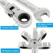 Resim Çok fonksiyonlu ratchet aleti, tersine dönüştürülebilir ve ayarlanabilir, ayrılmaz başlıklı, ultra dayanıklı krom vanadyum çeliği, ergonomik tutuş, araçlar, bisikletler, motosikletler ve yelkenli teknelerin bakımı için uygun. 