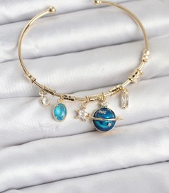 Resim BURCU MODA Gezegen Charmlı Gold Renk Pirinç Kadın Bileklik 