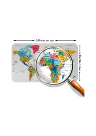 Resim Türkçe Eğitici Ülke Ve Başkent Detaylı Atlası Dünya Haritası Duvar Sticker -60x105-3851 Renkli 
