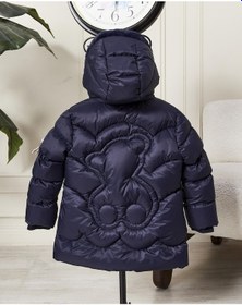 Resim Kız Bebek Kapüşonlu Fermuarlı Şişme Mont 51351 Lacivert 