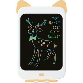 Resim Xiaomi Wicue 10'' LCD Sarı Kedi Dijital Renkli Cizim Tableti 