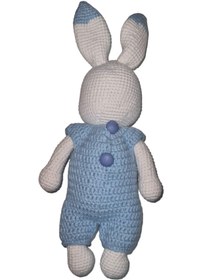 Resim Wanderlust Sevimli Oyun Arkadaşı Tavşan %100 Doğal Organik El Yapımı Amigurumi Bebek 25cm 1adet 