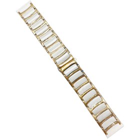 Resim ​​Galaxy Watch 46mm (22mm) Seramik Metal Zore Kordon-Beyaz-Gold 