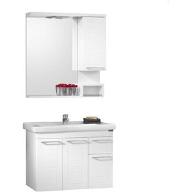 Resim Orka Perge 85 Cm Mdf Banyo Dolabı Takımı Çok Renkli 