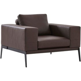 Resim BEKALIVING Espina Deri Metal Ayak Berjer Kahverengi 