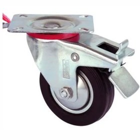 Resim doremodam Servis Tekeri - Frenli Tablalı Siyah Döner - Çap 80 Mm ( Lisinya ) 