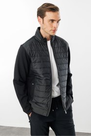 Resim Erkek Önü Kapitone Eşofman Üstü Desen - Siyah / M 