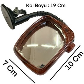 Resim gcstore 1 Adet Maun Kör Nokta Tv Tip Ayna Vantuzlu Sipral 19Cm Ayaklı 