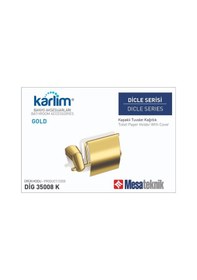 Resim Boheme Karlim Dicle Serisi Kapaklı Tuvalet Kağıtlığı Gold 