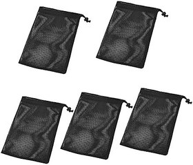 Resim 5 Adet Golf Saklama İçin File Çanta Kullanışlı Kese Nefes Alabilen Malzeme Siyah 