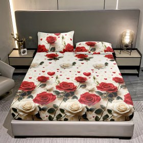 Resim 3 adet Kırmızı ve Beyaz Gül Kümeleri Romantik Stil 5D Yatak Çarşafı ve Yastık Kılıfı Üç Parça Set | 2 Yastık Kılıfı + 1 Düz Yatak | Çift/Full Boyutu/Kral/Kraliçe | Yumuşak ve Cilt Dostu, 24 Saatlik Hareket Yok, Kolay Bakımı | Sıkı Uygunluk ve Kullanımı Kolay | Master Yatak Odası, Misafir Odası, Yurt için Uygun | Tüm Mevsimler için Evrensel | Derin Cep Tasarımı, Makinede Yıkanabilir 