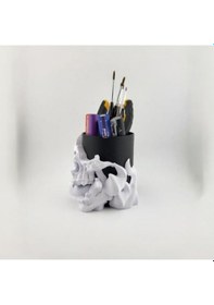 Resim Kalemlik - Kafatası Tasarım 12 Cm, Pla Malzeme 3d Yazıcı Baskı 
