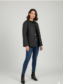 Resim Tangül&Ali'S Moda Evi Siyah Kapitone Mont 