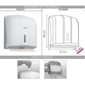 Resim Vialli KH300B Z Katlı Kağıt Havlu Dispenseri Kapasite 300 Havlu (Siyah) 