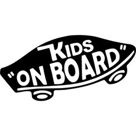 Resim Genel Markalar Kids On Board Kaykay Sticker Oto Motor Laptop Duvar Folyo Sticker 25x12 cm 